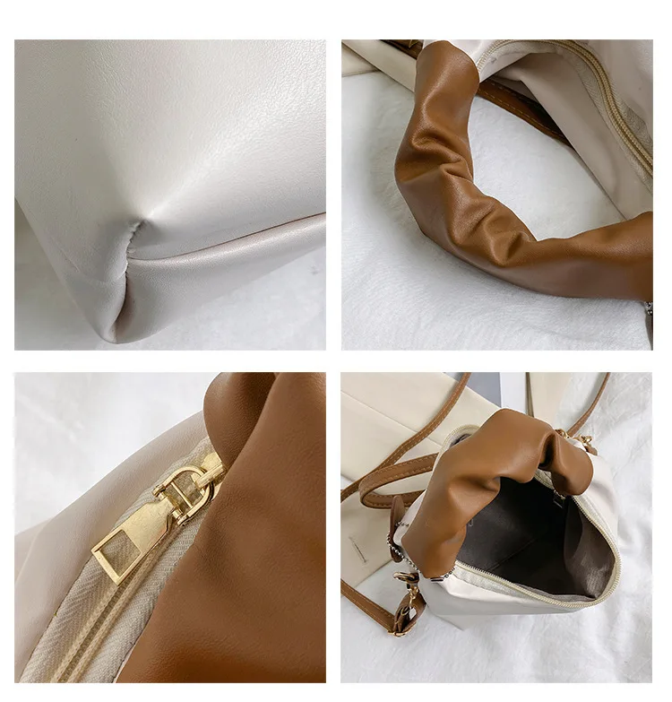 sac fourre tout plissé pour femme, design confortable, peut être mis en bandoulière plus d'un sac à bandoulière initié