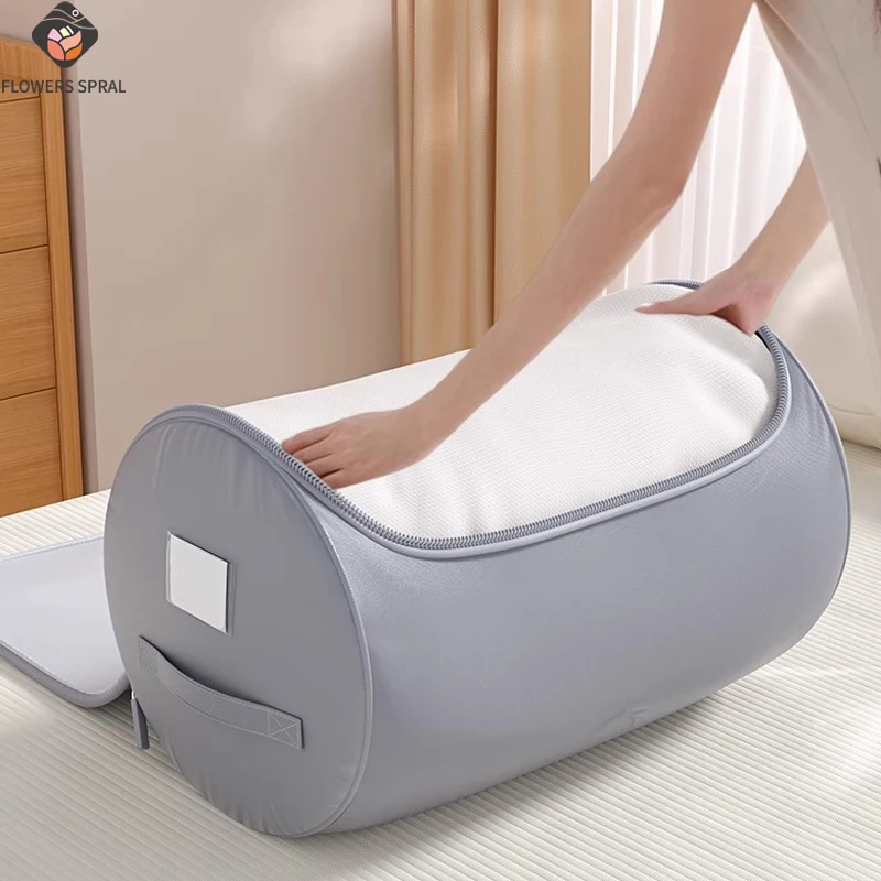 nouveau sac de rangement anti-poussière pour couette cylindrique, grande capacité, pliable, organisateur pour ranger les vêtements, les couettes et autres articles