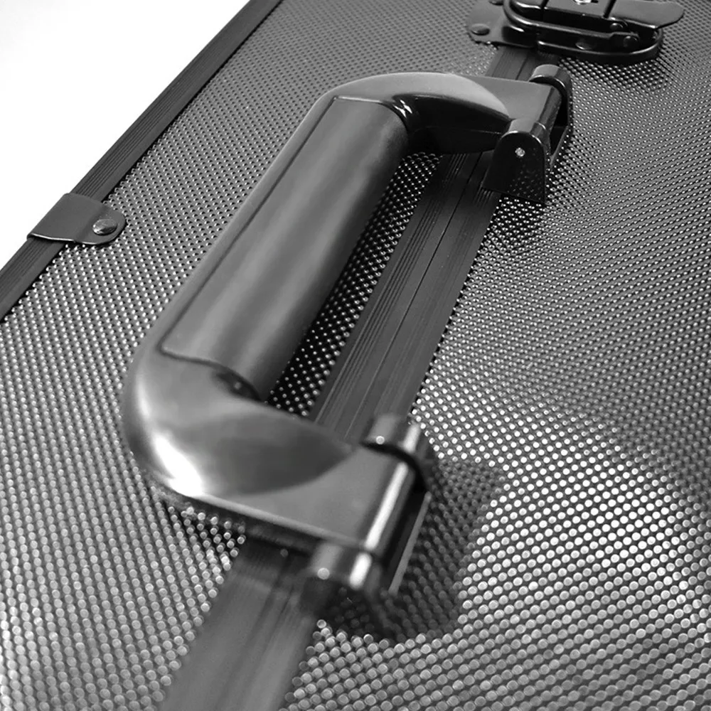 valise de maquilleur professionnel, trousse de vanité en alliage d'aluminium, boîte de rangement de cosmétiques, fourre tout de manucure, sac à main de voyage à 3 étages