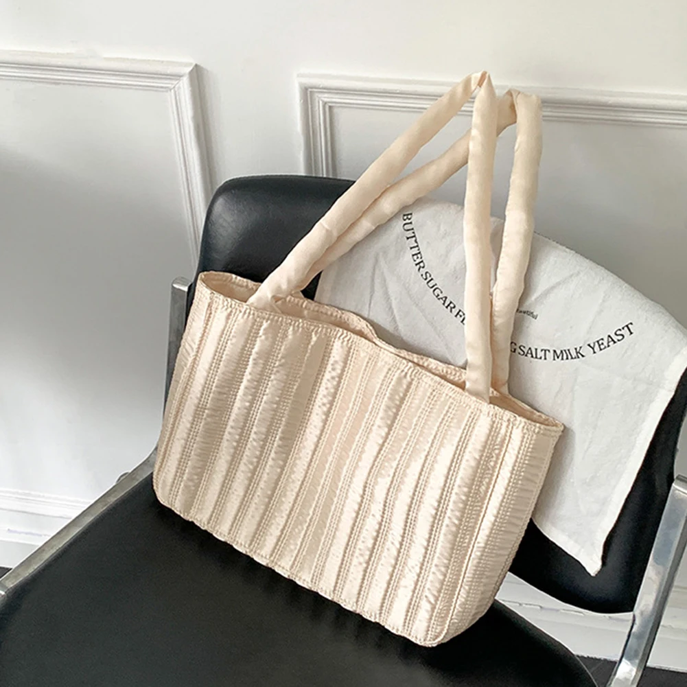 sac à bandoulière rayé pour femmes, polyvalent, élégant, simple avec poignées de rembourrage, sacs de voyage de grande capacité