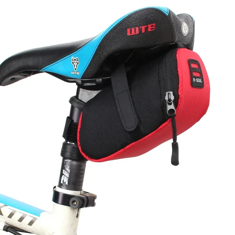 sac de selle de vélo étanche, sac de rangement de tige de selle pliable avec bande réfléchissante, accessoires de vélo