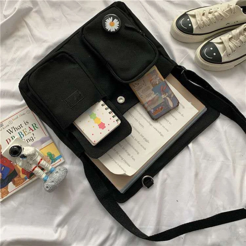 femmes simple messager sacoche décontractée dames sacs à main sac à bandoulière pochette filles doux imprimé toile croix sacs d'école sacs à main