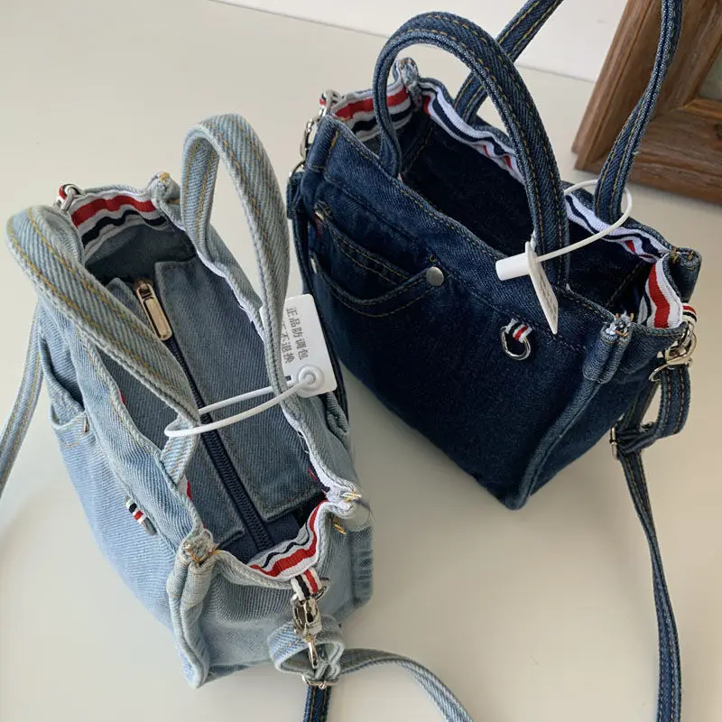sac à main en denim pour femme et fille, sacoche en toile souple décontractée, style de rue