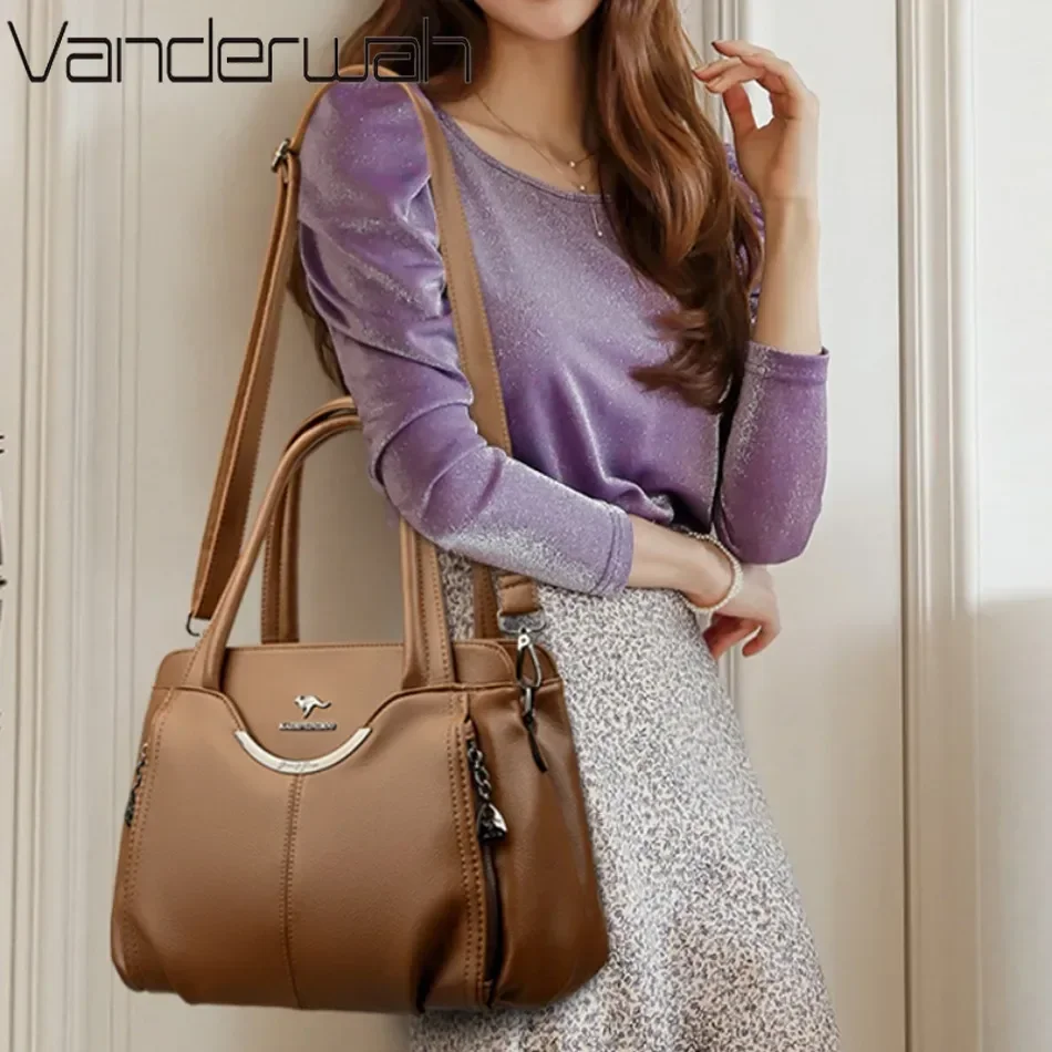 sacs à main de luxe en cuir souple pour femme, sacoches de styliste, à bandoulière, fourre tout