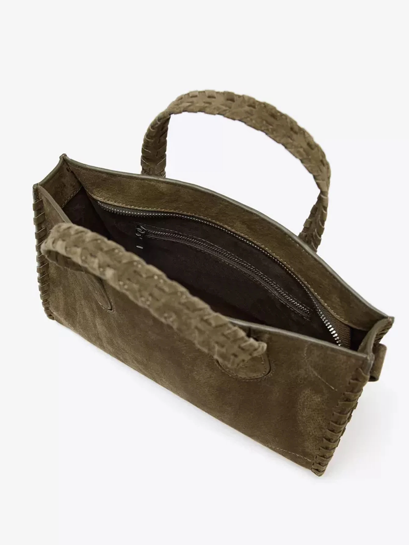 niche rétro tressé sac cabas femme, sac à bandoulière asymétrique en daim imitation, nouveau sac de banlieue haut de gamme 2025