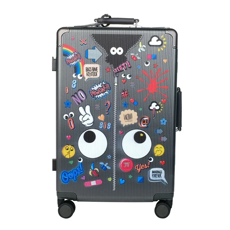 bagage à grands yeux, verrouillage par mot de passe, verrouillage en douane, valise d'embarquement, valise de voyage, valise de grande capacité