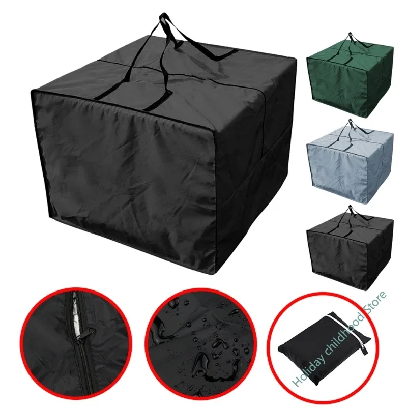 sac de rangement à coussin carré, housse de protection étanche avec fermeture éclair et poignée, mobilier de jardin, valise de siège