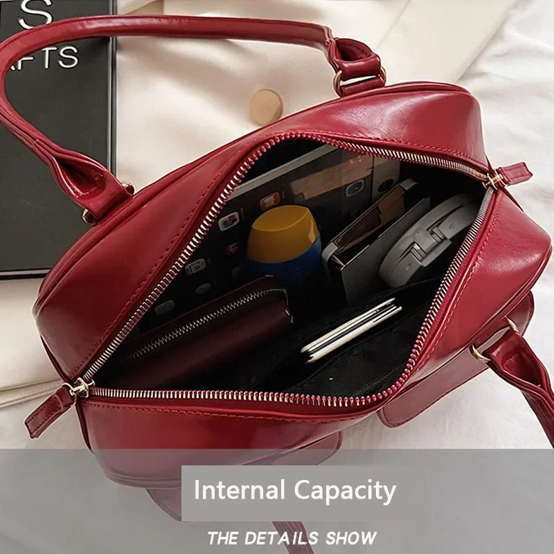 rétro rouge femmes sacoche hobo sac en cuir verni multi poche luxe concepteur sac à main femme épaule sous les bras sac fourre tout sacs à main