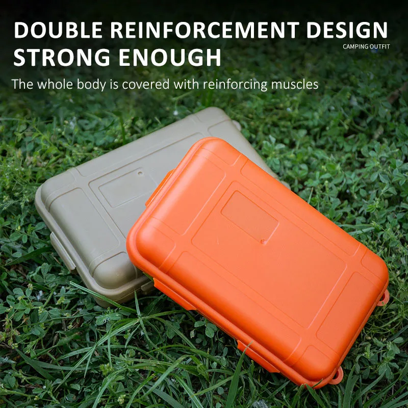 boîte de survie scellée étanche en plastique, taille s/l/xl, conteneur de camping, boîte de rangement de voyage en plein air, sac de matériel de pêche
