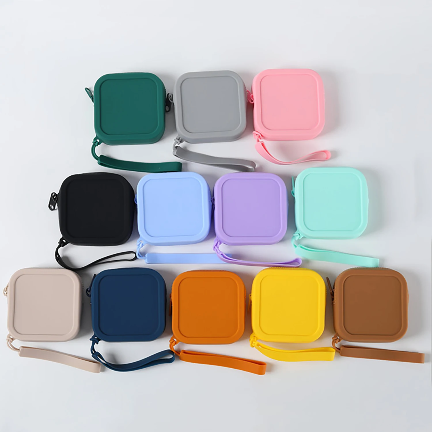 petit sac de rangement carré en silicone, porte monnaie, portefeuille pour écouteurs, bijoux, câble de chargement, organisateur de cartes, mini sac à cosmétiques de voyage