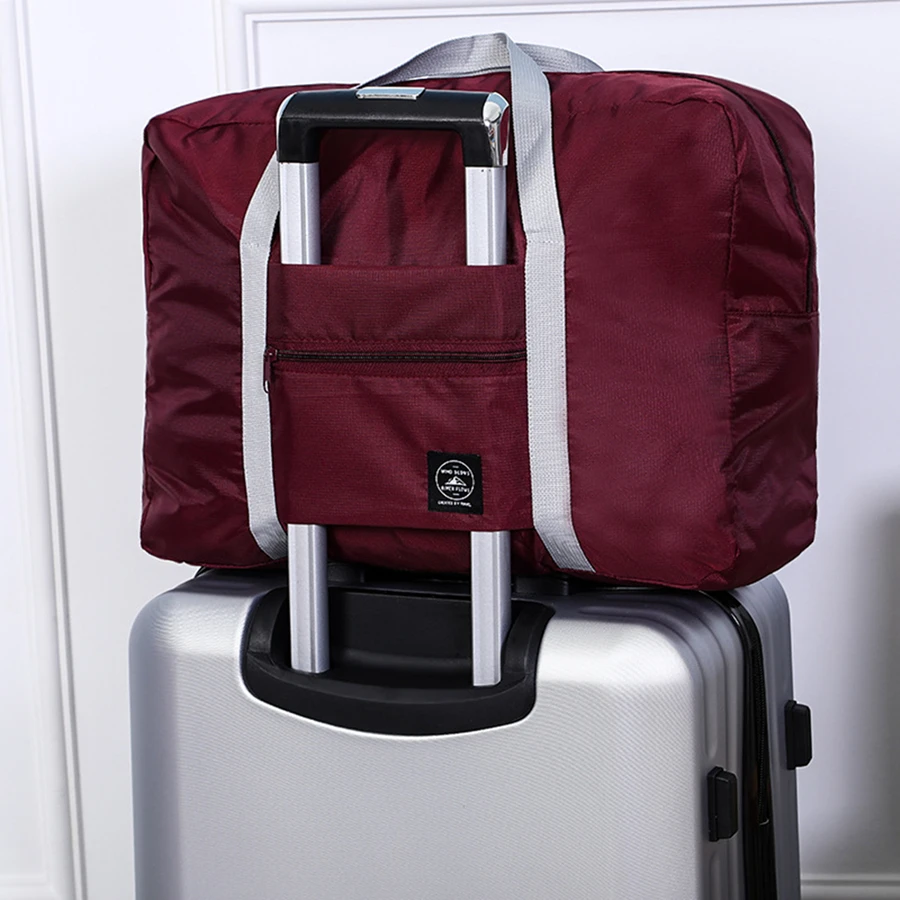 sacs de voyage pliables, sac de rangement de grande capacité, sac à main léger multifonctionnel pour avion, fourre tout de week end en nylon