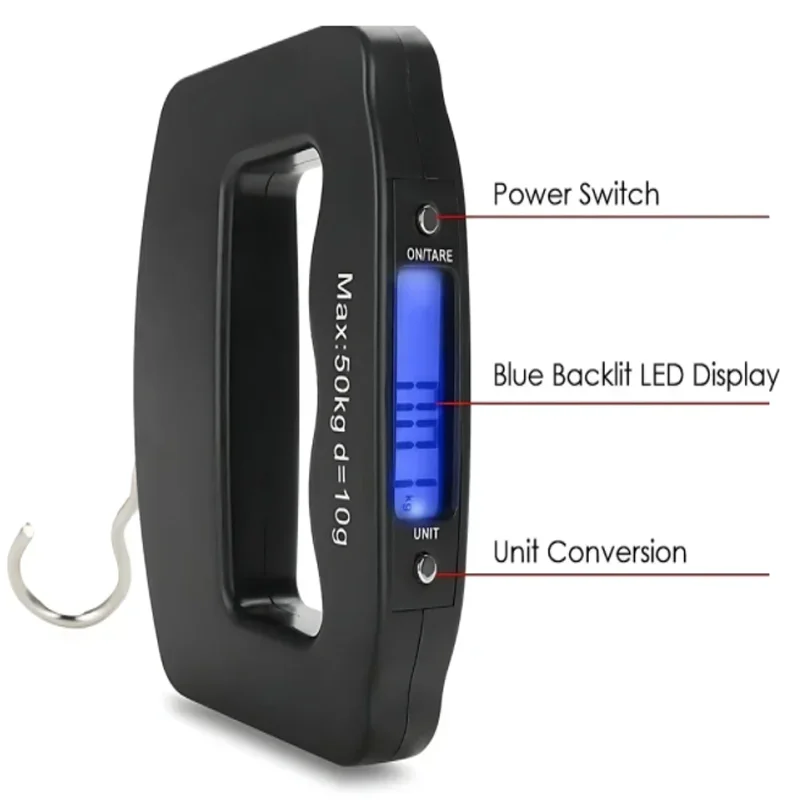 balance à bagages numérique 50kg/10g, valise électronique portable, pesée de voyage avec rétro éclairage, balances électroniques suspendues de voyage