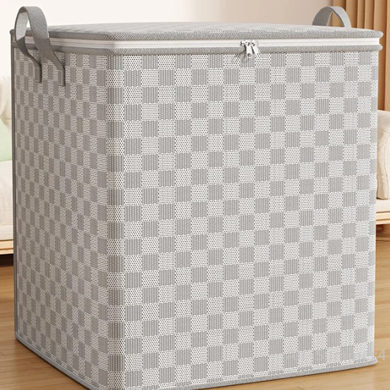 sac de rangement de couette non tissé avec couvercles, fermeture éclair, vêtements pliables, bacs de couette, conteneur de grande capacité, sac anti poussière, organiser