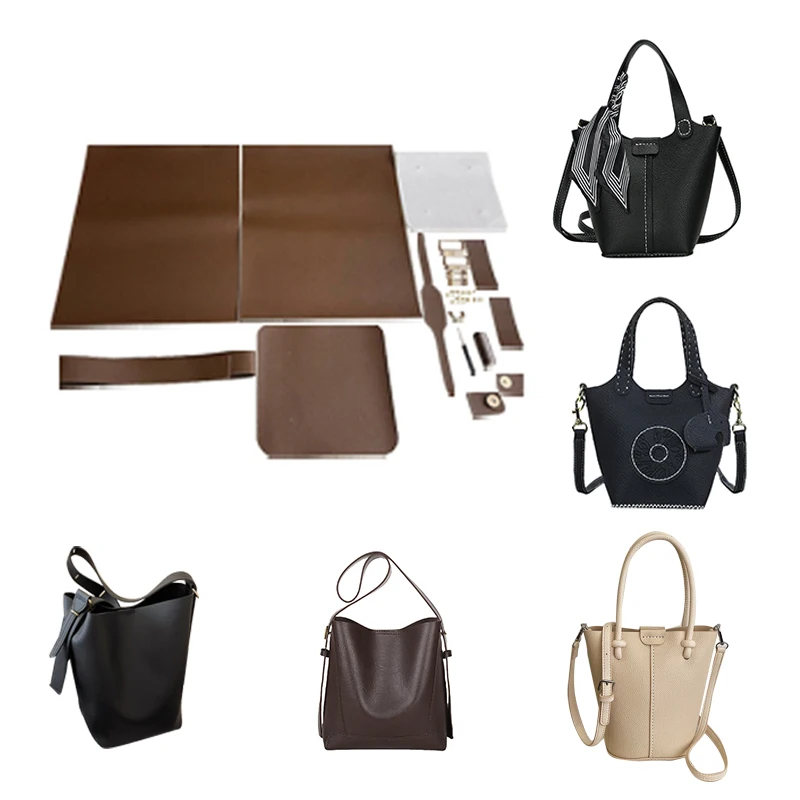 Sac seau en PU avec bandoulière, Kit de sac fait à la main, matériel de fond, cadeau de couture fait maison, nouvel arrivage