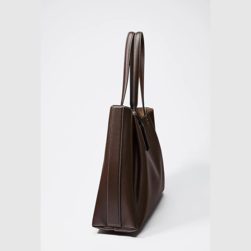 sac fourre tout, sac fourre tout à poignée à la mode, sac à bandoulière simple de couleur unie, sac à main pour femme au design luxueux, pour un usage quotidien décontracté