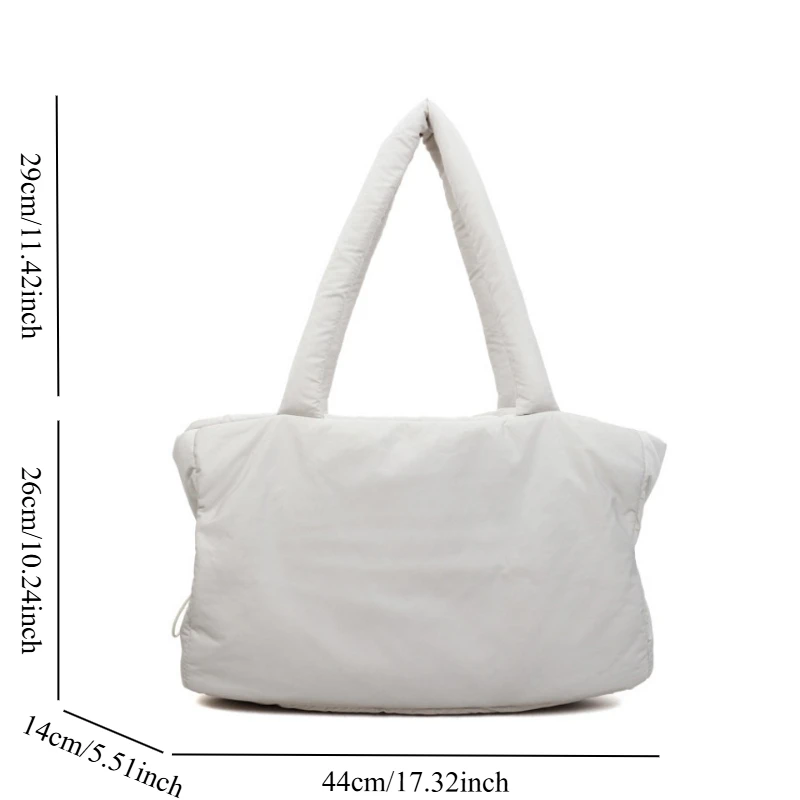 sac à bandoulière seau en nylon pour femmes, fourre tout de grande capacité, sac à main polyvalent rembourré en coton, sac de haute qualité guangzhou, automne hiver