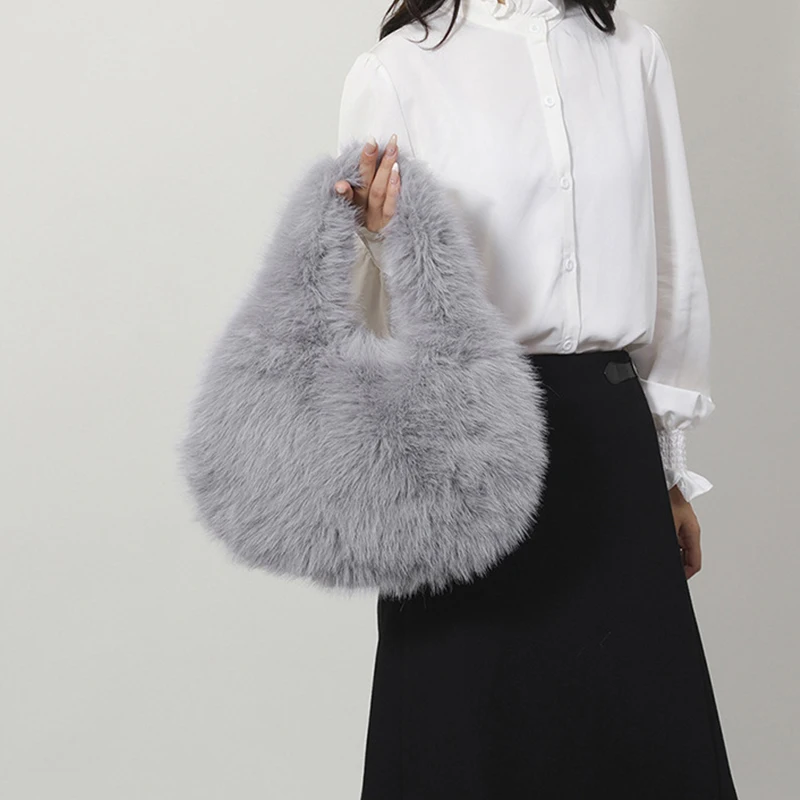 petits sacs à poignée hobo pour femmes, sacs à bandoulière de styliste, sac à main et sacs à main en fourrure, sac en peluche mignon à la mode