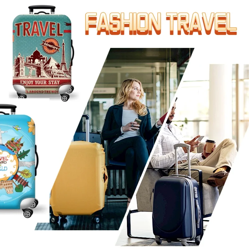 housse de protection pour bagages en tissu extensible, étui anti poussière pour bagages, adapté aux valises de 18 à 32 pouces, organisateur de voyage