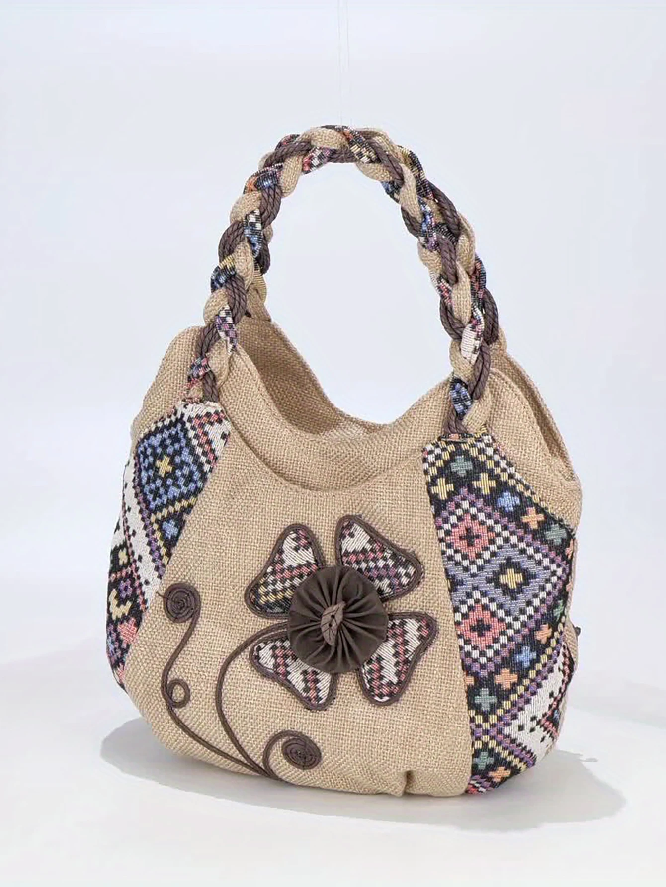 sacs à main de littérature florale, sacs tissés, sacs hobo ethniques rétro, sacs à main bohèmes, sacs à bandoulière légers, sacs à ati elles