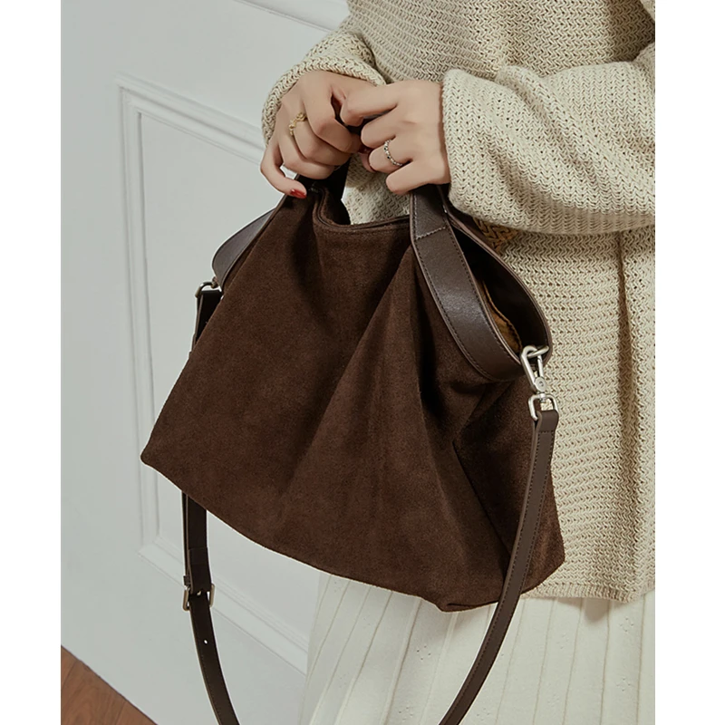 burminsa peau de vache daim véritable cuir hobo fourre tout sacs à main pour femmes 2025 luxe concepteur shopper dames épaule sacs à bandoulière