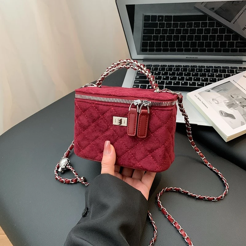sac à bandoulière chic de couleur unie pour femme, tissu doux de qualité supérieure, design matelassé en diamant, idéal pour les déplacements quotidiens, les voyages et l'utilisation du week end