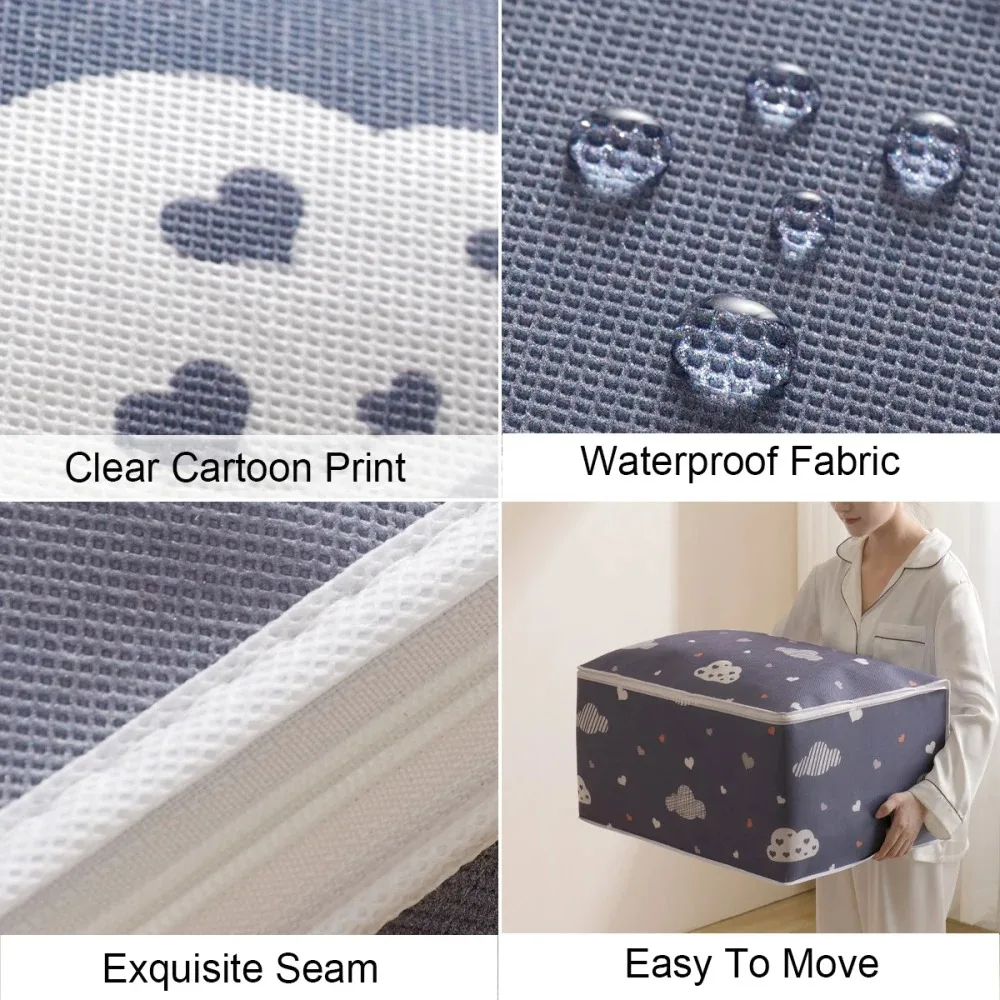 sac de rangement de couette multifonctionnel, anti poussière, résistant à l'humidité, sac de rangement de vêtements de grande capacité, sac d'organisation pour le déménagement de la maison