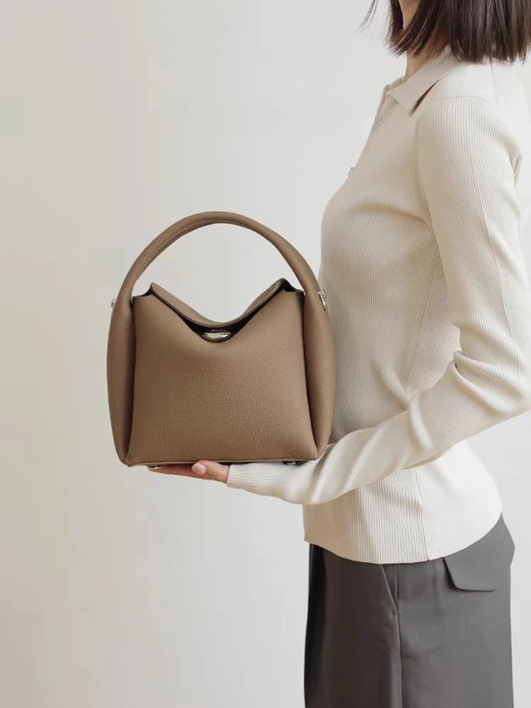 petit sac à main en cuir de vache pour femme, fourre tout en forme de boîte à déjeuner, hobo xvi, caramel, loisirs, nouvelle collection automne