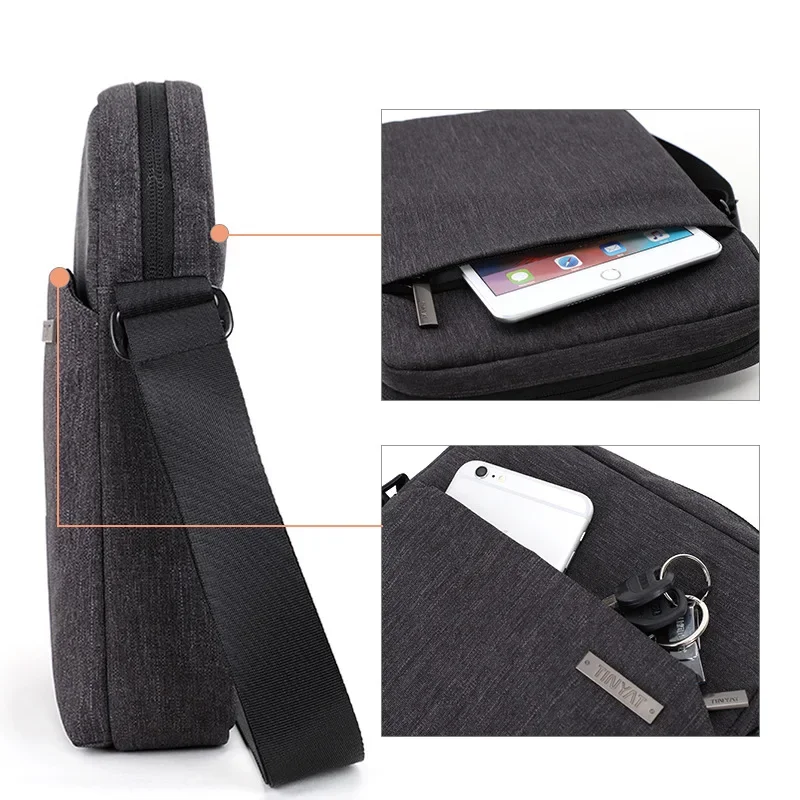 sac à bandoulière carré en nylon vintage pour hommes, sac à main décontracté, sac de messager, sac initié aux voyages d'affaires
