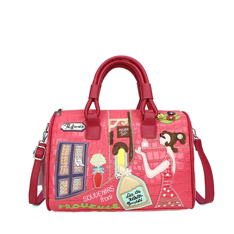 boston sac à main brodé pour femme, sac à main de luxe, sac à bandoulière design, cartable mignon, haute qualité, mode initiée