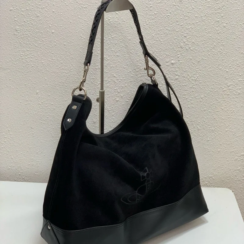 saturn – sac hobo en daim, grande capacité, épaule simple, wanderlust, mode design simple, automne hiver, nouveau style, fourre tout