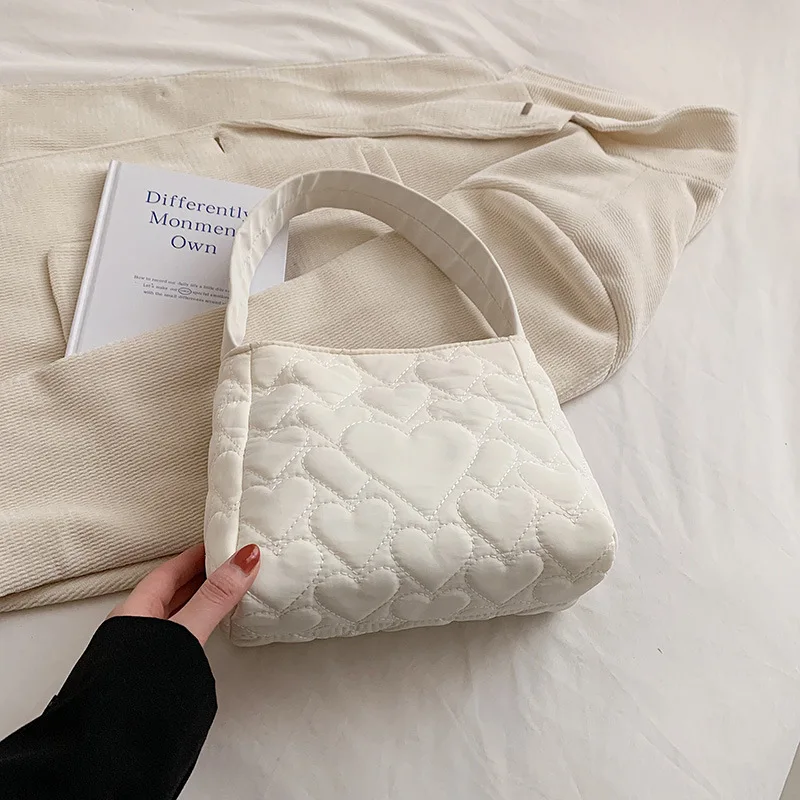 sacs fourre tout pour femmes oxford sacs à main de luxe de créateur sac à main mode coeur hiver petit sac à bandoulière matelassé rembourré sac à poignée supérieure
