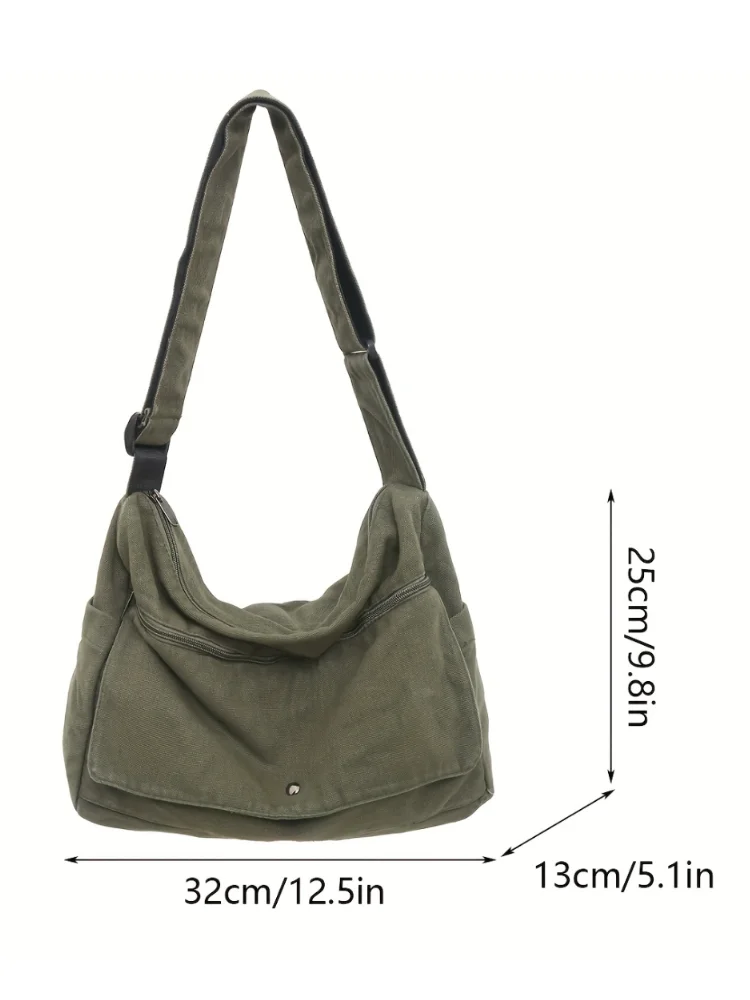 sac hobo à bandoulière en toile de grande capacité 4 couleurs – Écharpe durable, réglable et tendance