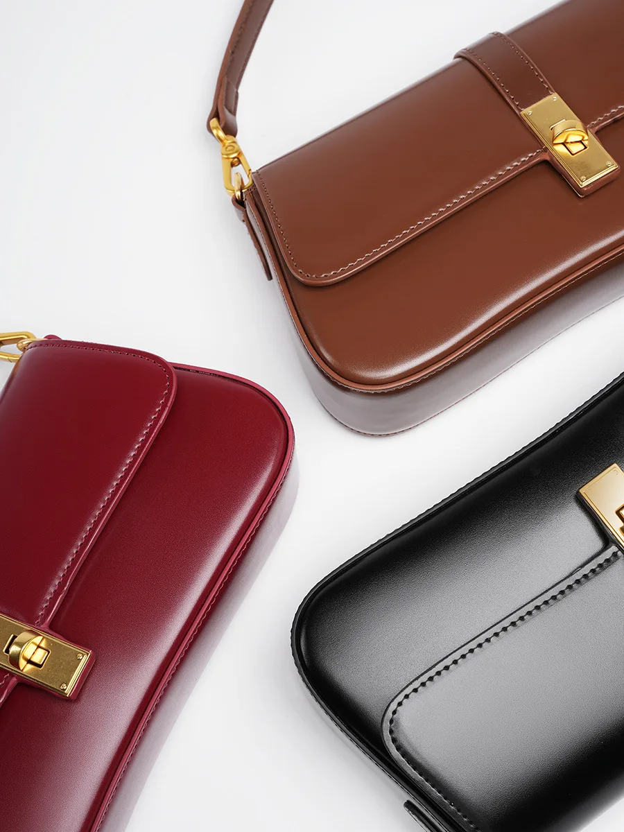 sac à aisselles baguette en cuir haut de gamme pour femmes, sac à bandoulière polyvalent à bandoulière unique, accessoire de mode pour 2025