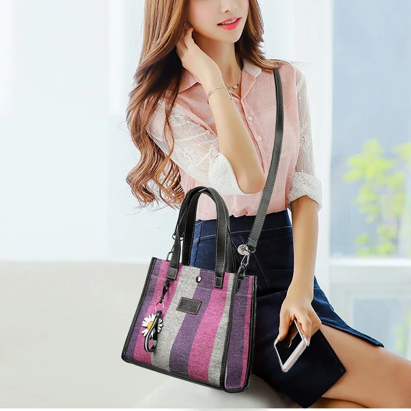sacs de messager de mode pour femmes, sac à main de créateur pour dames initié, solide, grande capacité, décontracté, toile, femme initiée