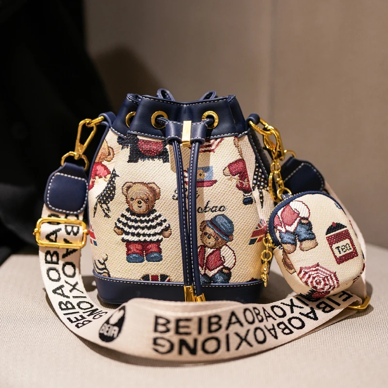 mode femmes sac à bandoulière sac seau pour femmes 2025 femmes dessin animé ours léger luxe polyvalent bandoulière femmes sac à main