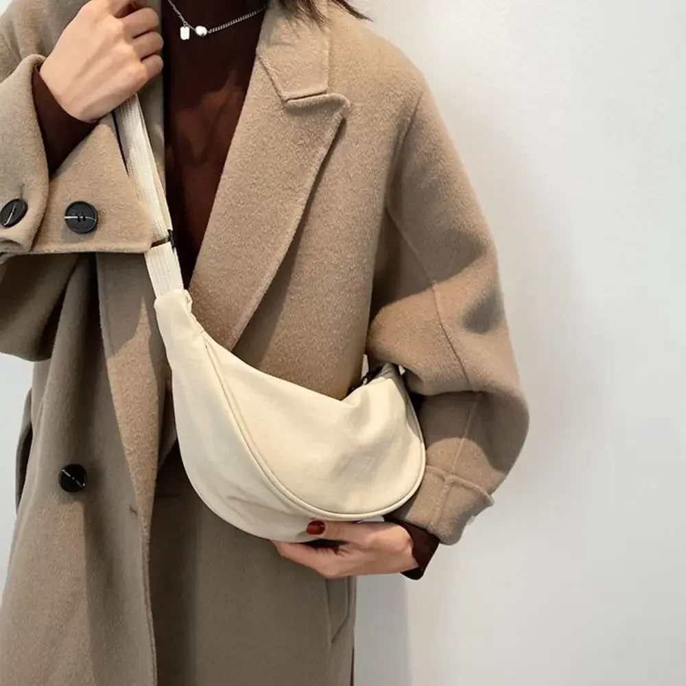 sac à bandoulière en nylon orange pour femmes, sac de poitrine hobos portable et décontraé, sac sous les bras pour étudiants