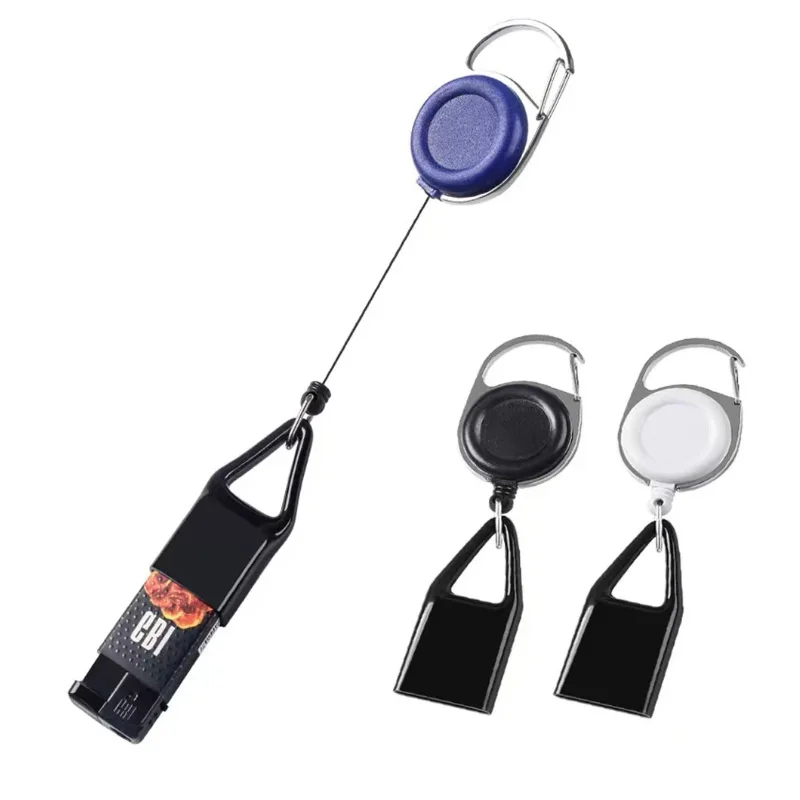 Étui pour briquet créatif, housse de support de sac, sac de ceinture avec porte clés, clip de corde rétractable, étui pour briquet
