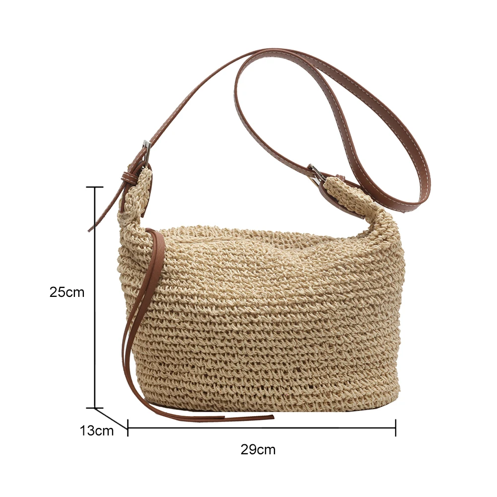 sac messager en ulde papier tissé à la main pour femmes, sacoche d'été tissée à la main, sac à bandoulière de plage tissé à la main, sacs à main à bandoulière, mode