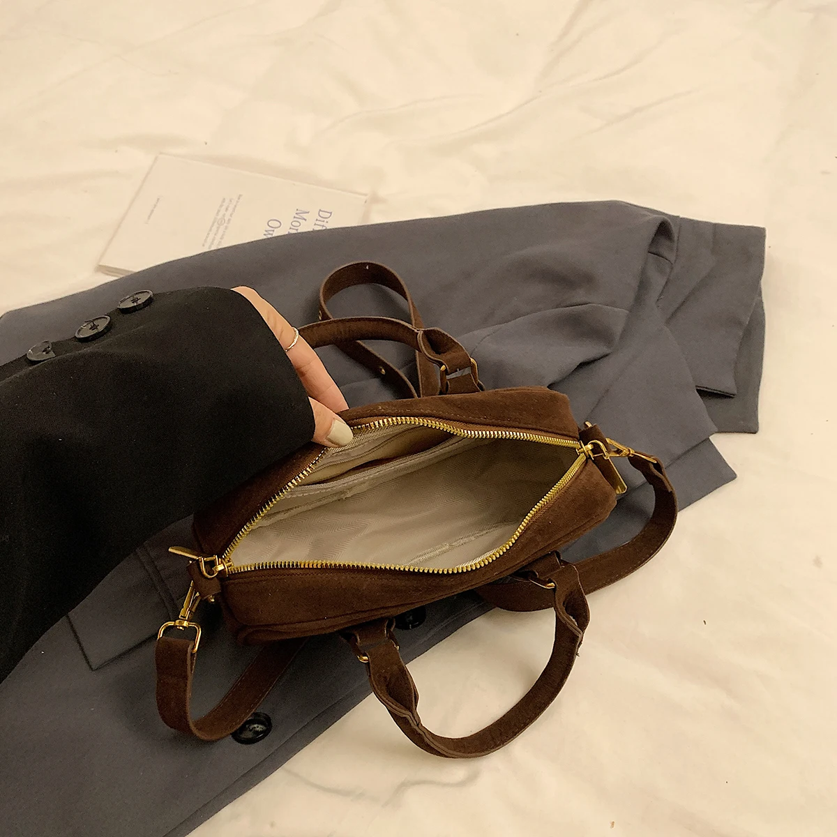 sac à main conviviale ré rétro pour femme, sac à bandoulière élégant, sac à bandoulière, pendentif en peluche, haut de gamme