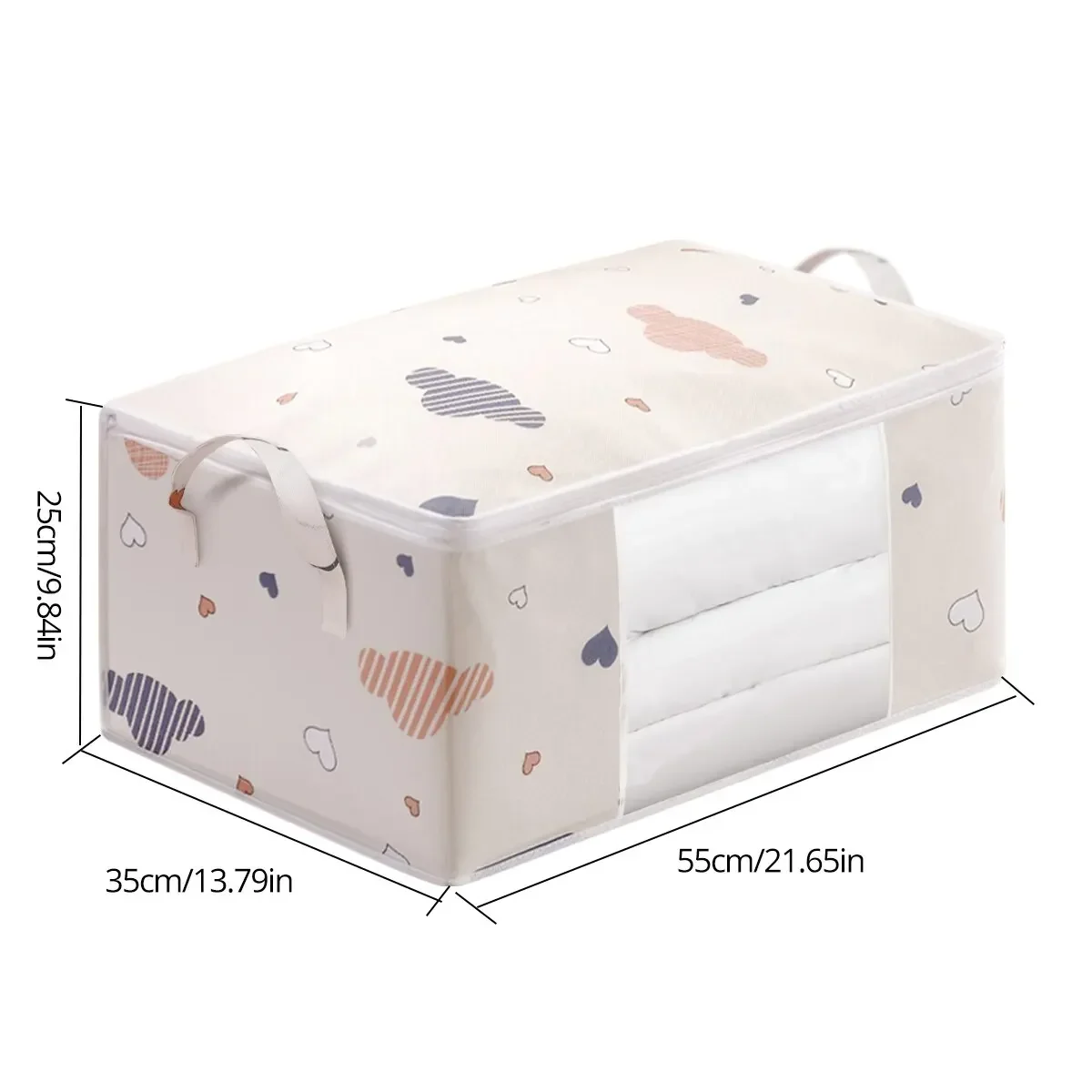 sac de rangement pour vêtements de grande capacité, organisateur avec poignée renforcée, adapté aux couvertures, literie pliable avec fermeture éclair robuste