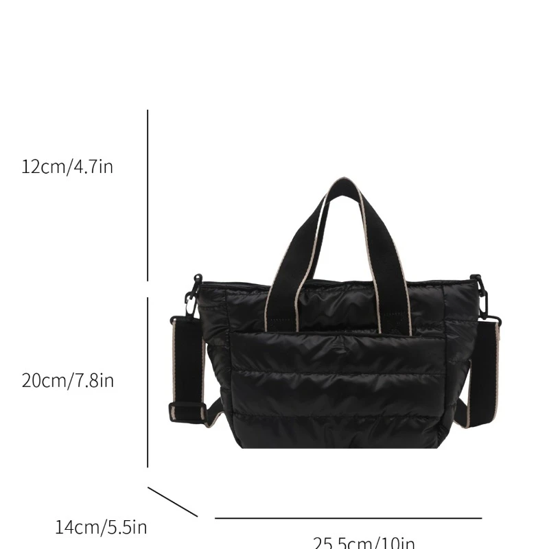sac fourre tout matelassé de luxe pour femmes, sac à bandoulière bouffant de grande capacité, sacoche en nylon, cadeau, hiver 2025