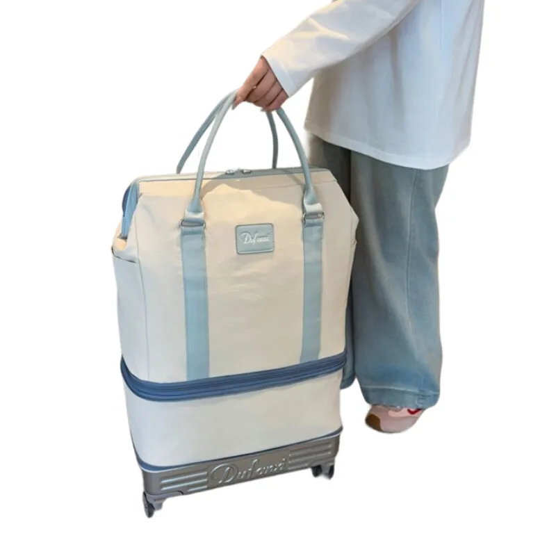 sac de voyage pliable et extensible avec poignée, valise internet celebri lage avec roues détachables pour les voyages d'affaires