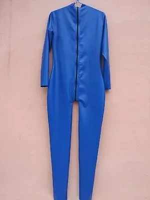 Combinaison Catsuit Gummi en Latex et Caoutchouc, Combinaison de Batterie, Bleu Marine, GJulien DPZipper, Imbibé, Taille XS ~ média