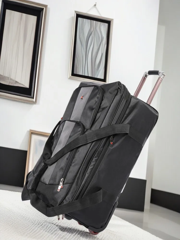 bagage vérifié de grande capacité de 28 pouces valise extensible étanche, sac de chariot en tissu oxford durable pour hommes d'affaires