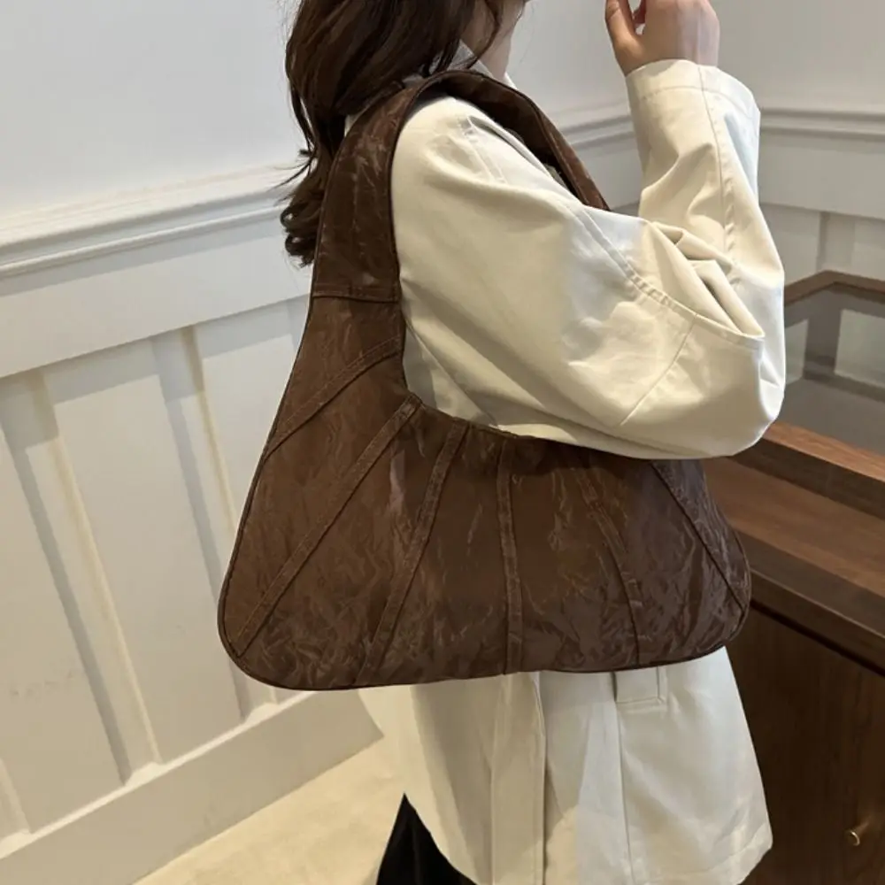 sac à bandoulière vintage hobo, grande capacité, sac sous les bras à la mode, sac à main design minoritaire, sac croissant pour étudiants
