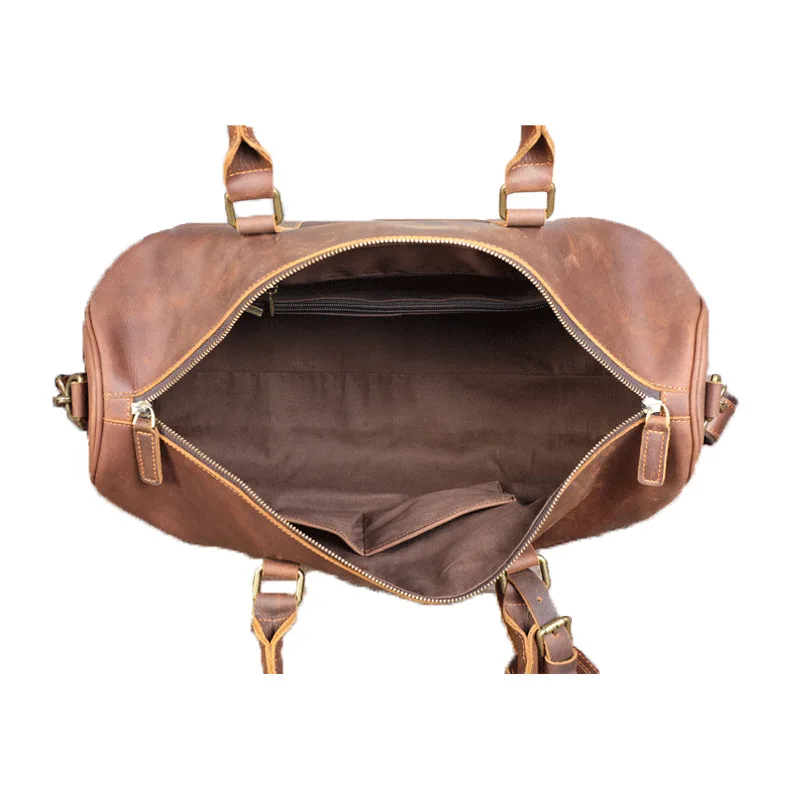 sac à main de voyage fitness en cuir pour hommes, sac de voyage en peau de vache, sac de bagage de voyage d'affaires à courte distance de grande capacité