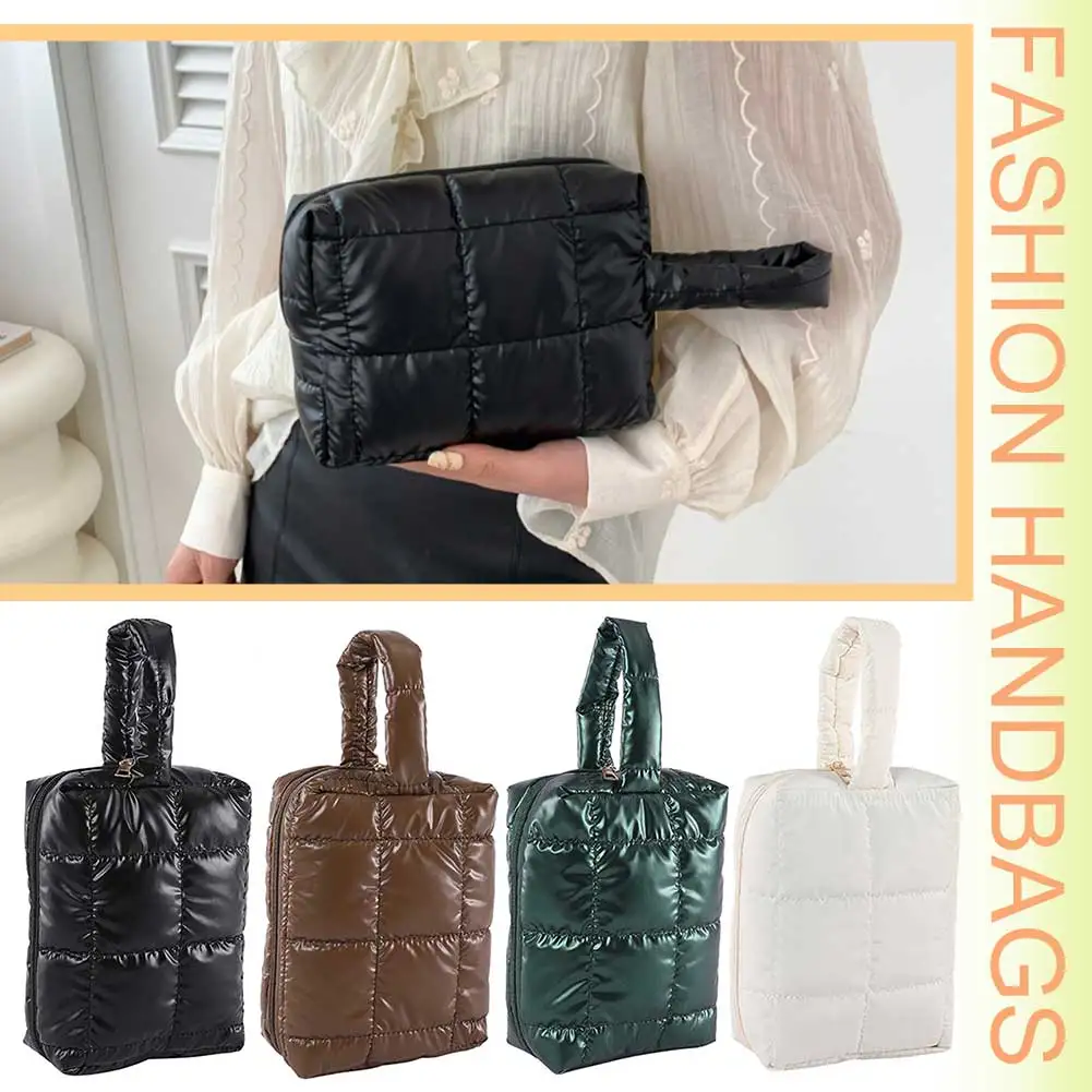 trousse de maquillage matelassurera pour femme, porte cosmétiques, grande capacité, portable, poudres cosmétiques, poignée, document solide, voyage en plein air