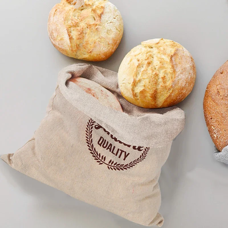 sac à pain en lin, sacs réutilisables pour pain, sacs à cordon, sac de rangement de pain artisanal fait maison, sac baguette, conteneurs de stockage des aliments