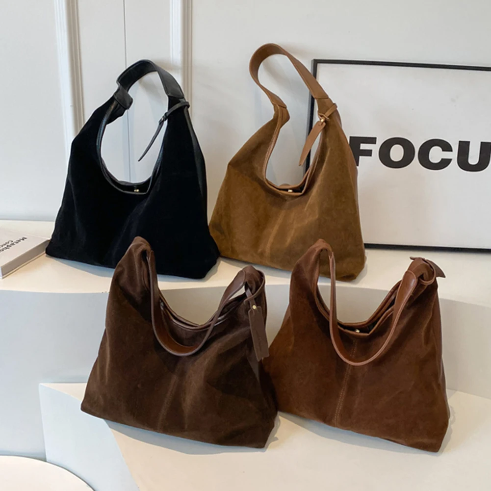sac hobo vintage en daim pour femmes, fourre tout de grande capacité, sac à main automne hiver 2021, sacs à bandoulière pour les déplacements, tendance, sac sous les bras