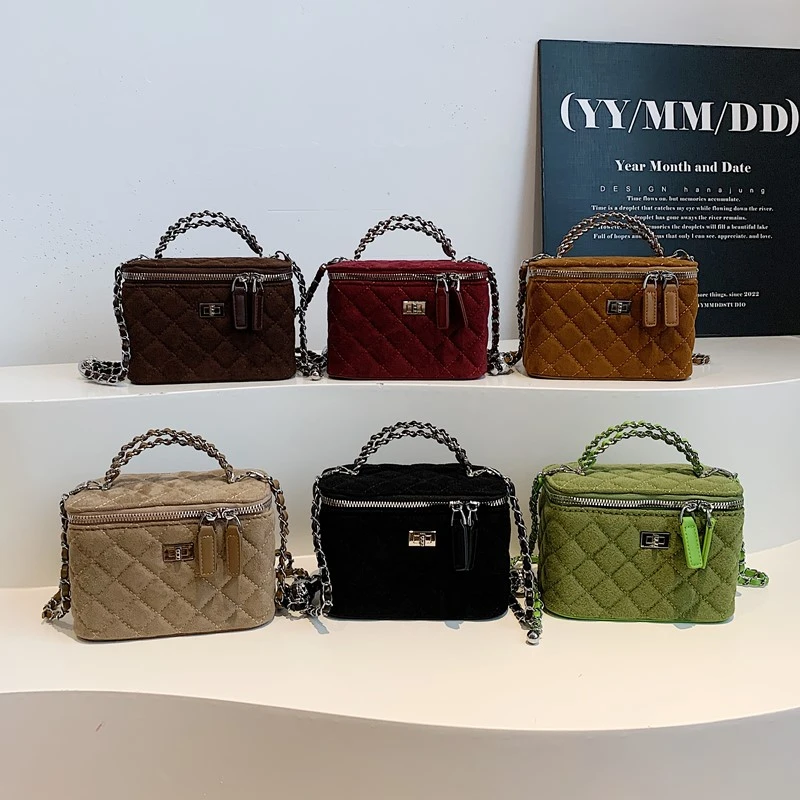 sac à bandoulière chic de couleur unie pour femme, tissu doux de qualité supérieure, design matelassé en diamant, idéal pour les déplacements quotidiens, les voyages et l'utilisation du week end